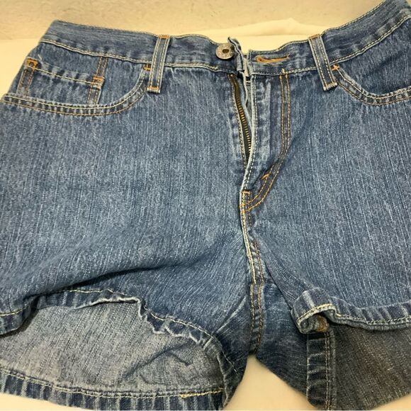 LEVI'S Blue Denim Low Jean Shorts Size 9 - Picture 1 of 7